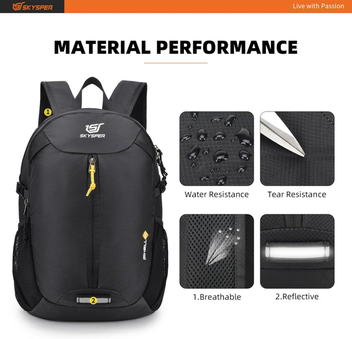 SKYSPER 20L Faltbarer Rucksack Ultraleicht Tagesrucksack Wasserfest Daypack Reiserucksack Wanderruck