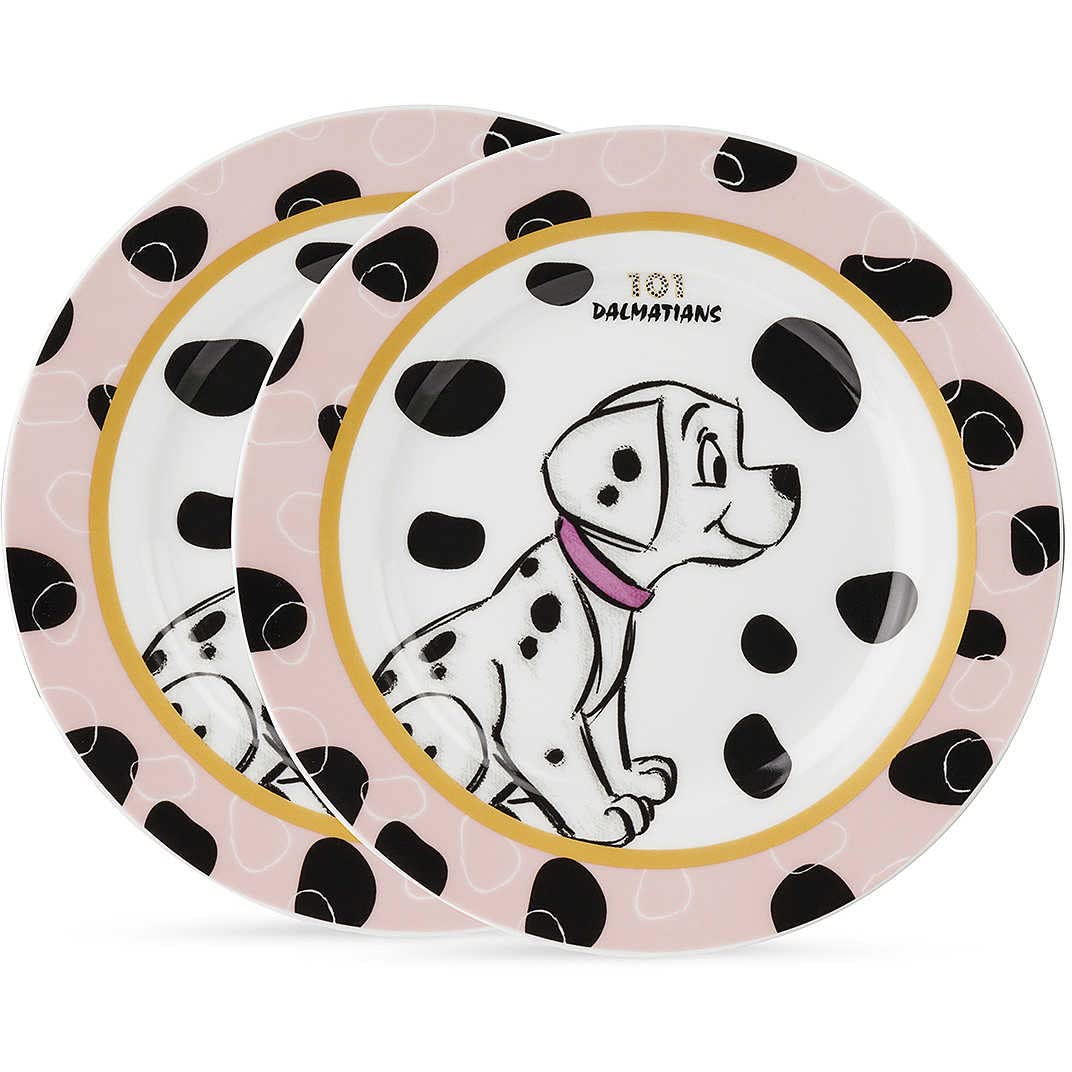 Egan Set 2 Teller aus Porzellan, Rosa, 19 cm, 101 Disney, 227004