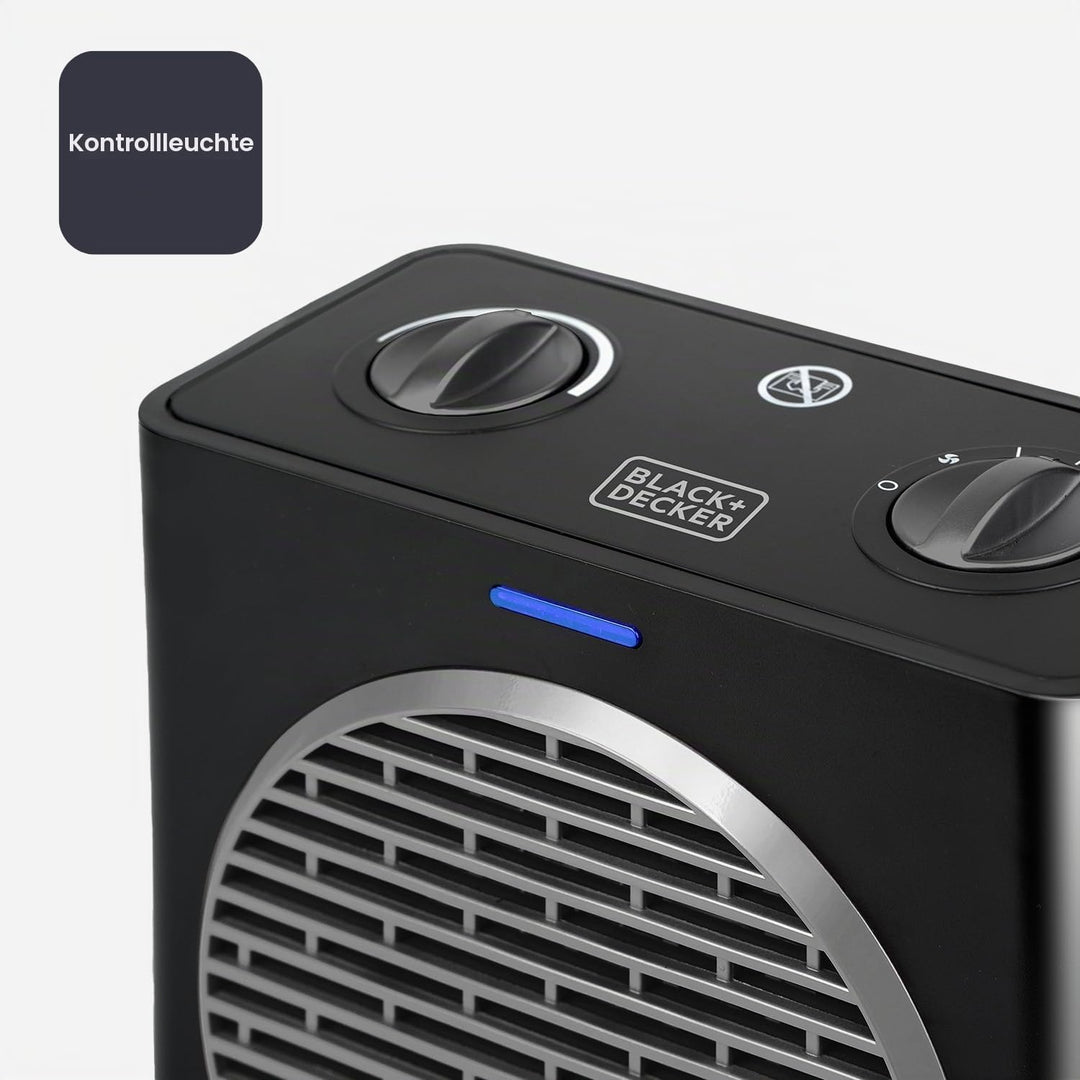 BLACK+DECKER - Heizlüfter 2000W, 3 Modi, sicher 2000W | Kompakt, 2000W | Kompakt