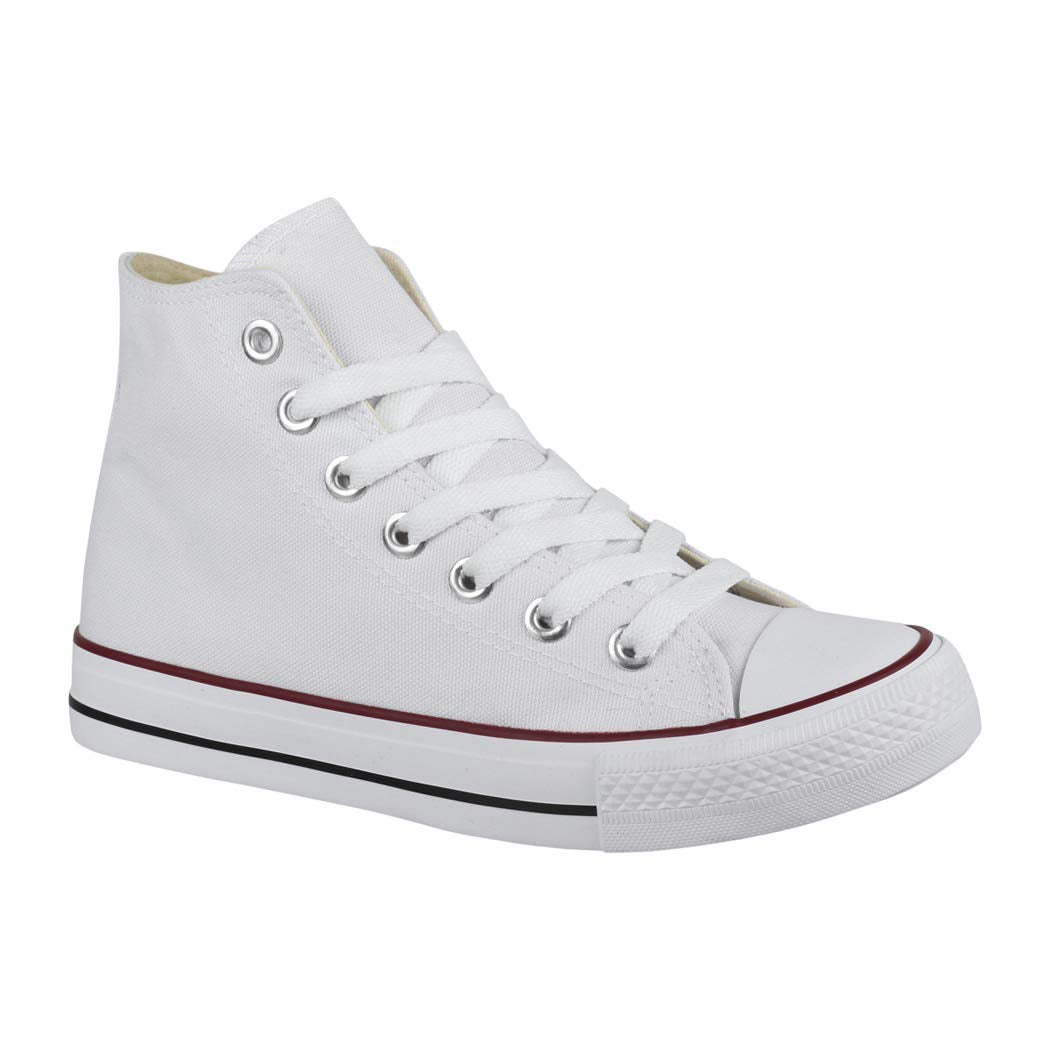 Elara Unisex Sneaker Sportschuhe High Top Turnschuh Chunkyrayan 36 EU Weiss Basic, 36 EU Weiss Basic