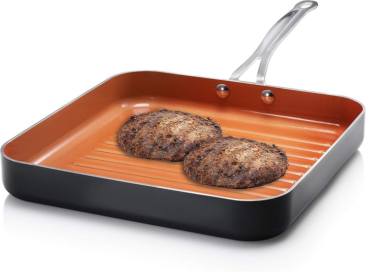 GOTHAM STEEL 1093 Gotham Stahl Antihaftbeschichtete Grill Pfanne mit Maurerkelle ti-cerama Oberfläch