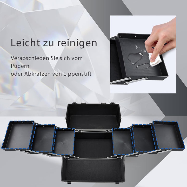 Kosmetikkoffer Schminkkoffer, Grosse Kosmetik Make up Organizer Koffer Aufbewahrung Friseurkoffer Al