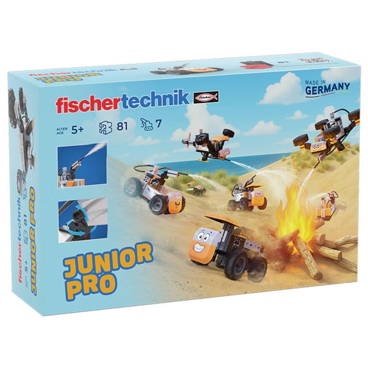 fischertechnik Junior Pro 576100 – Konstruktionsspielzeug für Kinder, Baukasten mit 7 Modellen inkl.