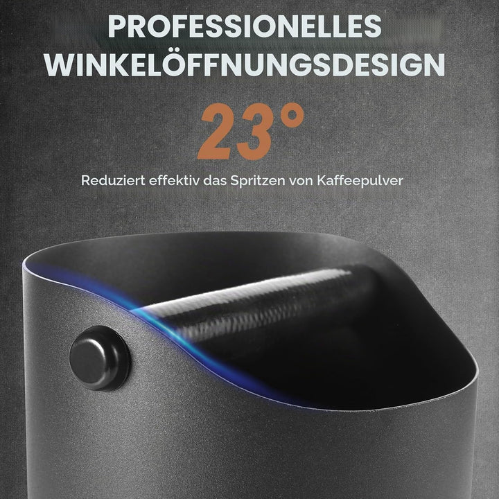 Abklopfbehälter für Siebträger Espresso, 1.6L Edelstahl Kaffee Knock Box mit Abnehmbarer Knock Bar &amp;