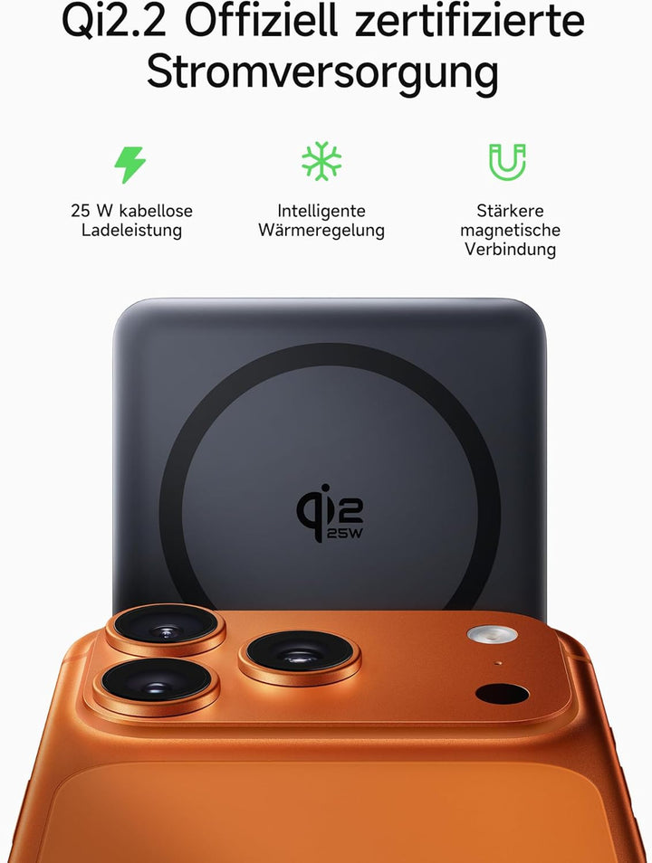 Baseus Picogo AM52 Power Bank, Qi2.2 Magsafe Powerbank 10000mAh, 25W Wireless, PD 45W Schnellladung,