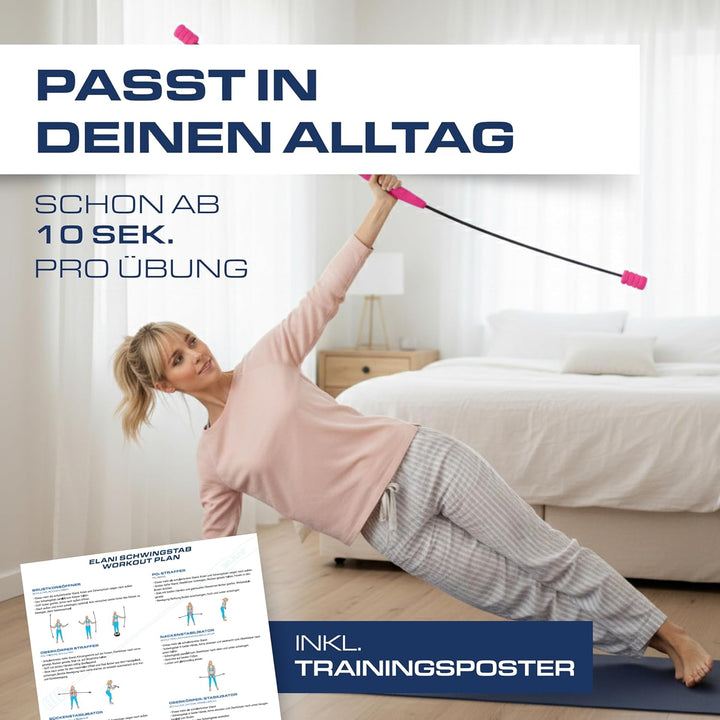 ELANI klimaneutraler Schwingstab - pink - Verstellbarer Widerstand & angenehmer Griff - hochbelastba