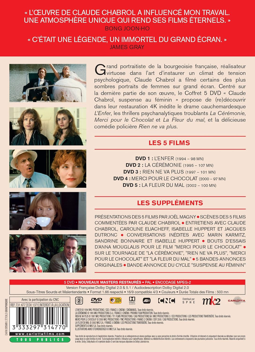 Claude chabrol : suspense au féminin, 5 films [FR Import], DVD