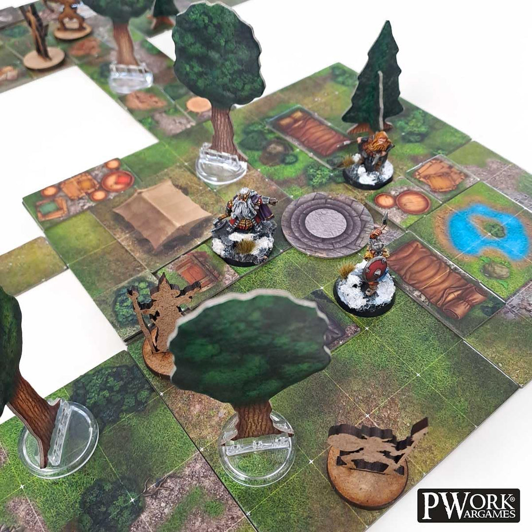 The Forest RPG Modular Map Tiles - Double face cardboard tiles
