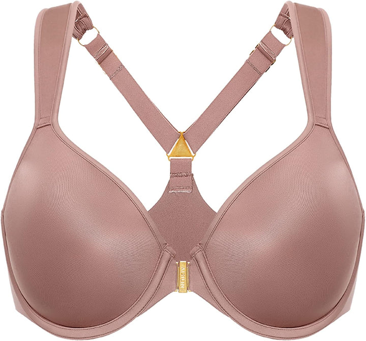 AISILIN Damen Vorderverschluss Racerback BH - Bügel, mit Leicht Gepolsterte 75E Mochaccino, 75E Moch
