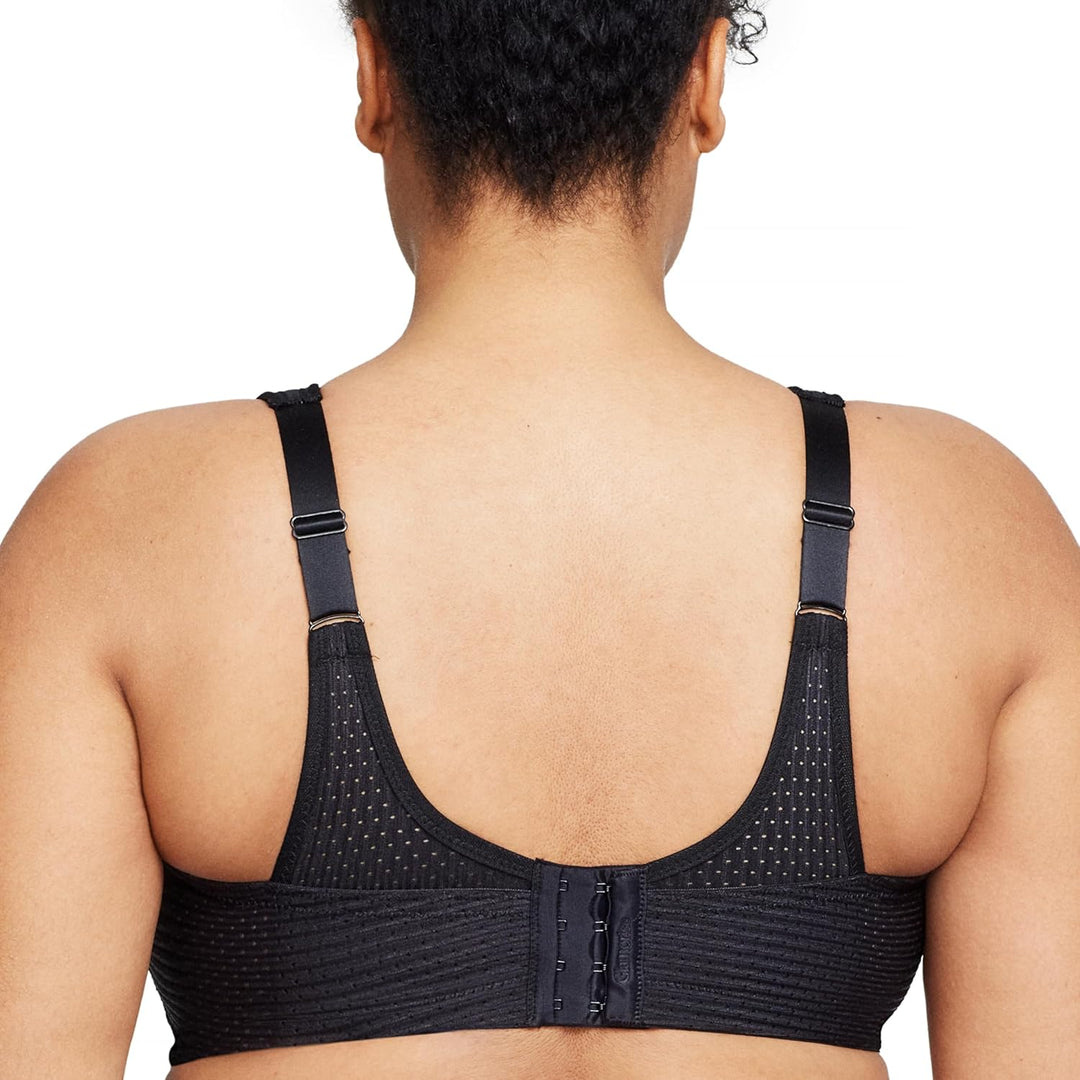 Glamorise Damen Sports Bra, 254 cm 75B Einfarbig Schwarz, 75B Einfarbig Schwarz