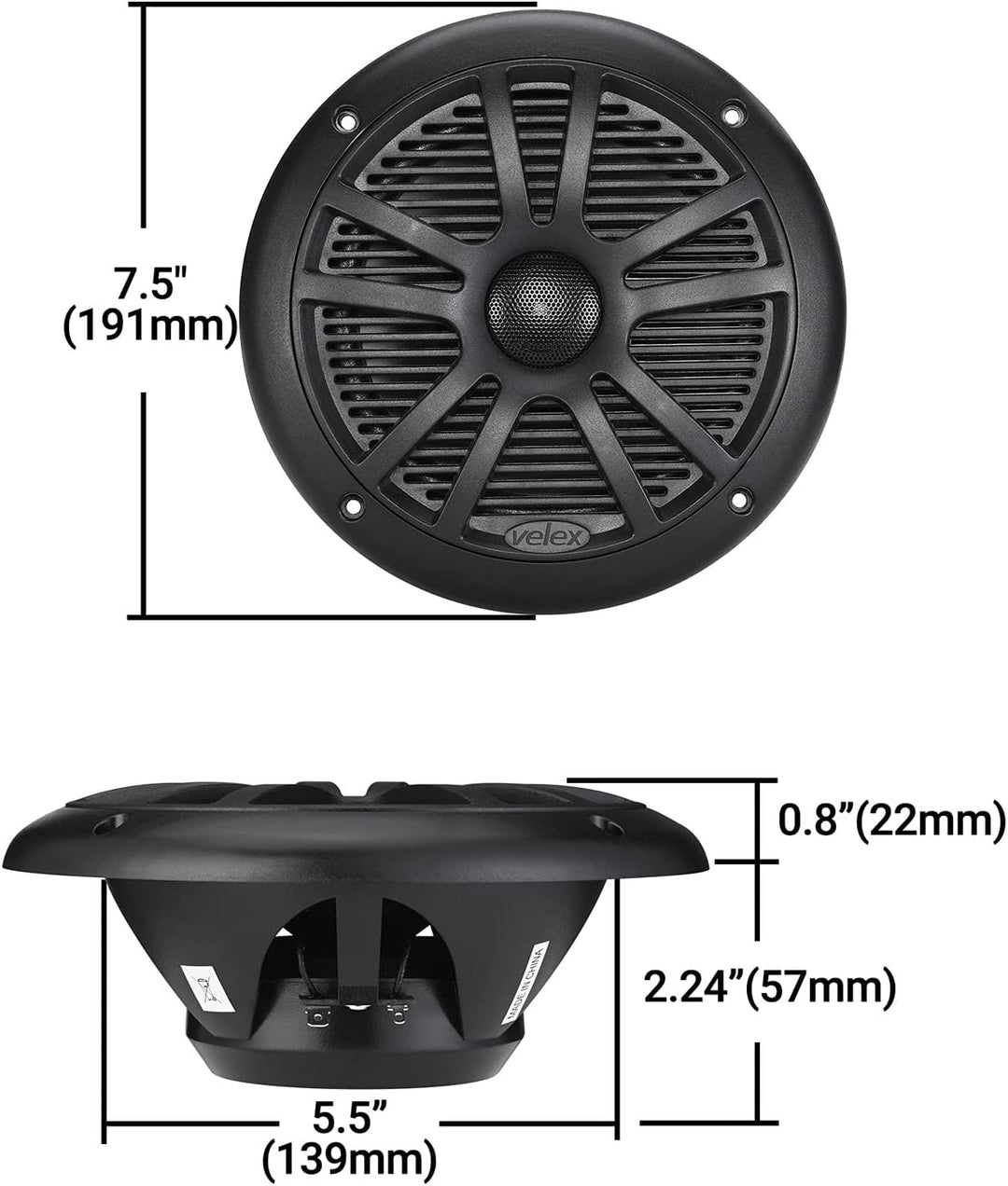 Wasserdicht Bluetooth Marine Stereo Lautsprecher 2 x 6.5 -Empfänger am DAB+ Radio für Streaming Musi