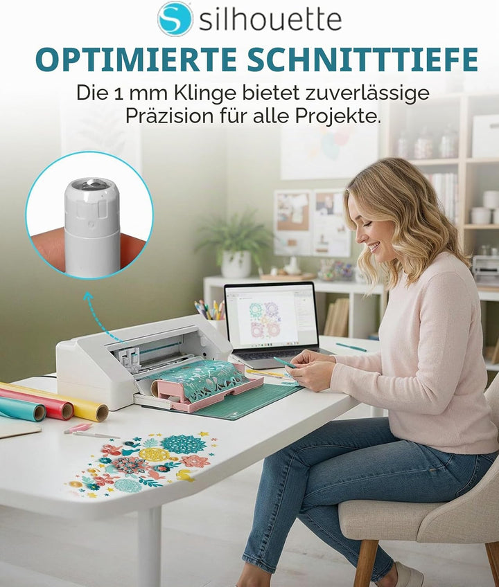Silhouettes SILH-BLADE-ROTARY Drehklinge, Nur zur Verwendung mit Cameo 4, Einheitsgrösse Weiss /Grau