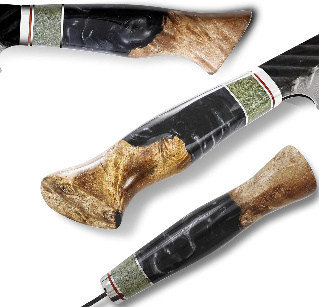 SHANGDAO Damast-Santokumesser 19 cm, 67 Lagen legierter Stahl, mit professionell handgeschmiedetem H