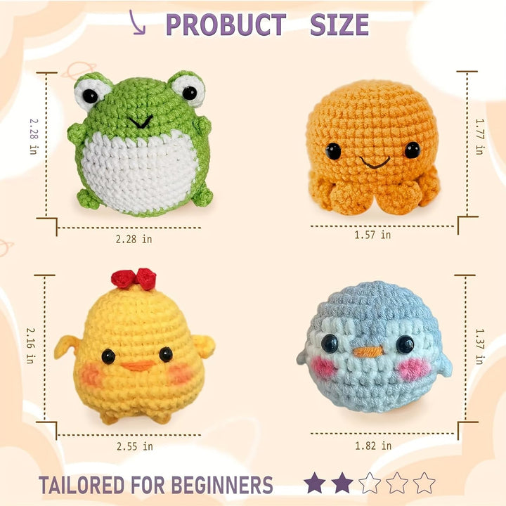 YAMAXIN Häkel-Set für Anfänger, Häkel-Starter-Set mit Schritt-für-Schritt-Videotutorials, Anfänger-H