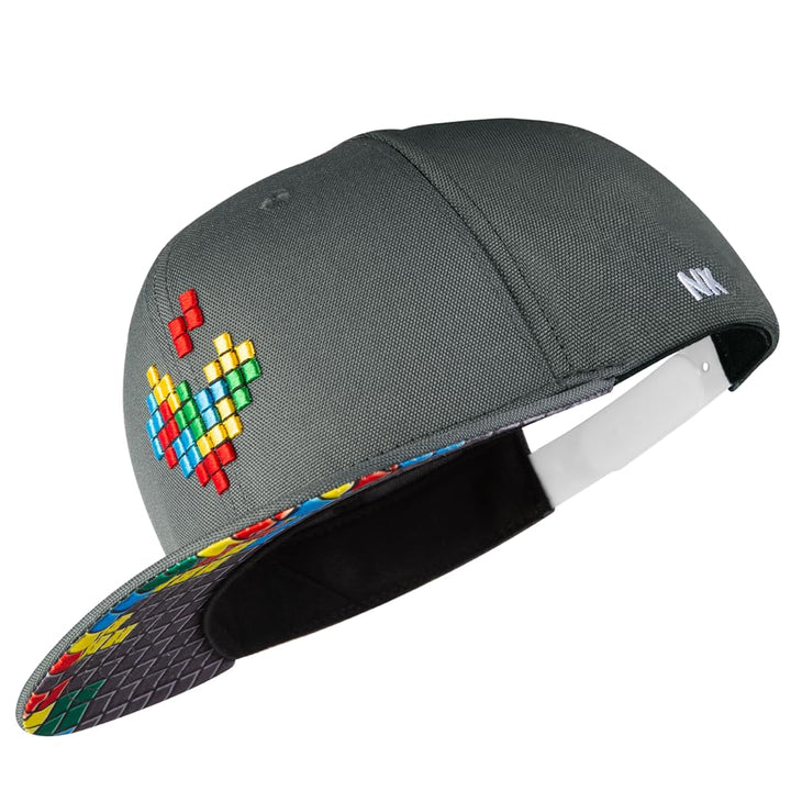 Nebelkind Snapback Cap Grau Pixel Bunt Grössenverstellbar Unisex One Size