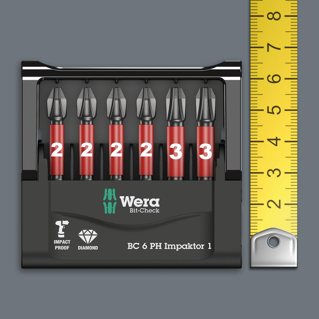 Wera Bit-Sortiment, Bit-Check 6 PH Impaktor 1, 6-teilig, 05057691001 Bit-Check 6 PH Impaktor 1 Singl