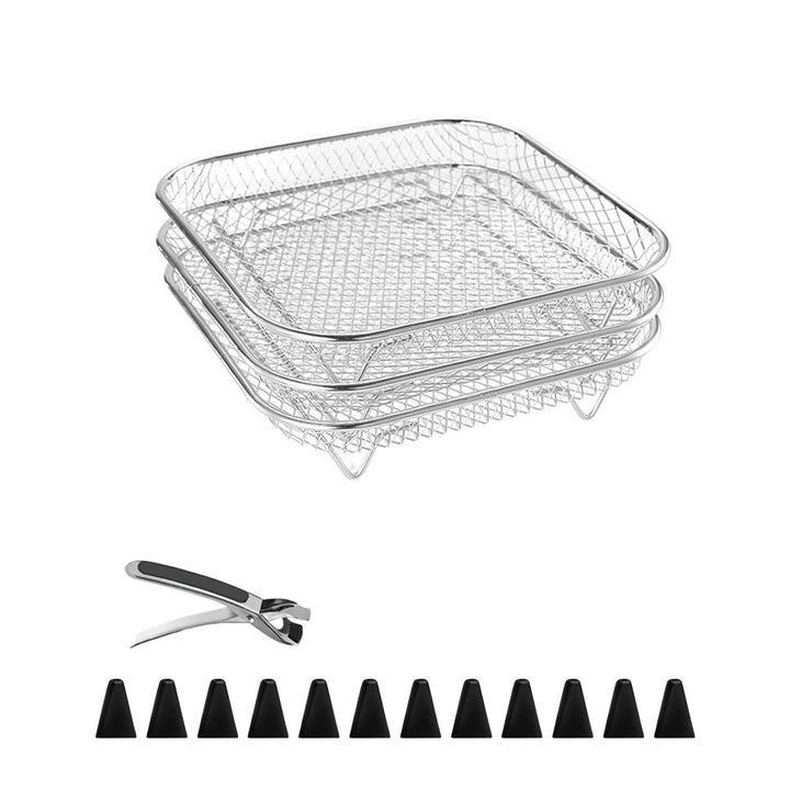 ACESOME 3 Stück Air Fryer Rack,Edelstahl Gitter Für Zubehör Heissluftfritteuse, Airfryer Gittereinsa
