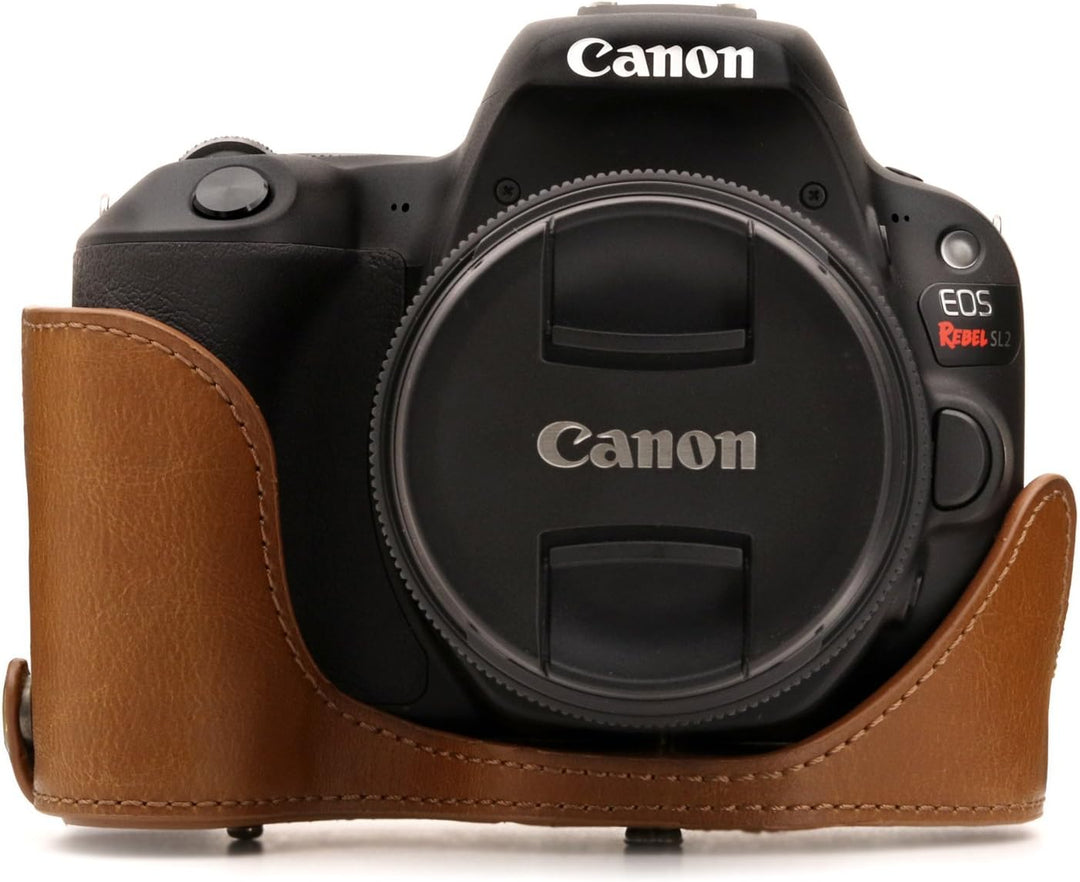 MegaGear Canon EOS Rebel SL2, EOS 200D, Kiss X9 18-55mm Objektiv Ever Ready Leder Kamera-Case mit Tr