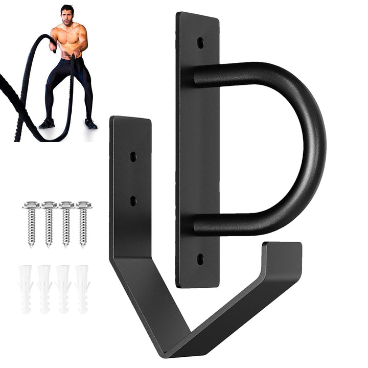 Battle Rope Wall Holder, Heavy-Duty Steel Exercise Rope Storage, Sturdy Workout Bracket, Multipurpos