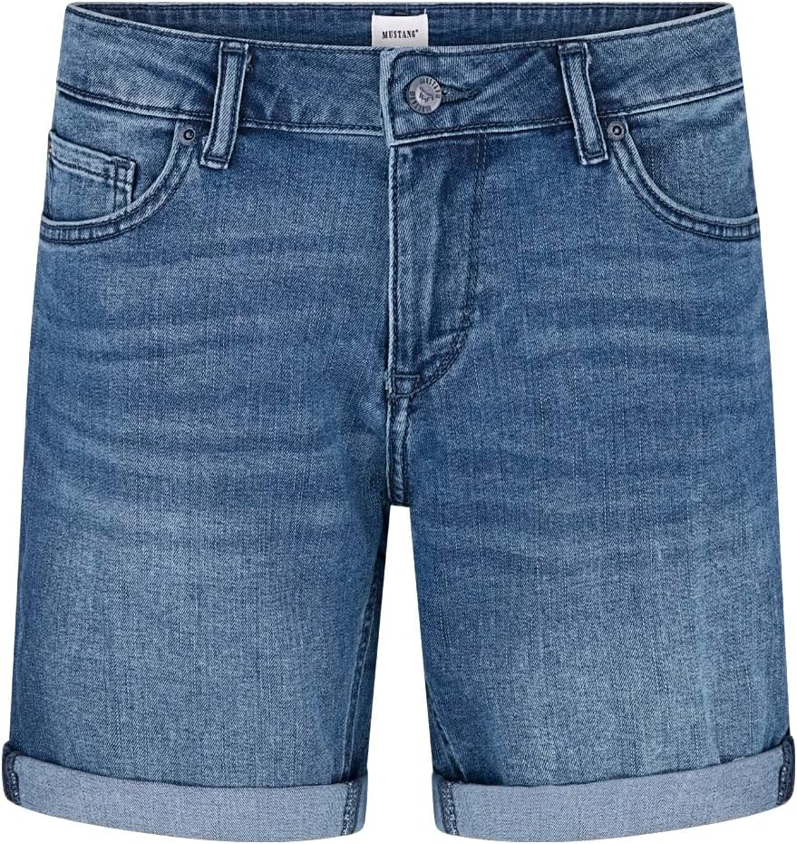 MUSTANG Damen Shorts Bermuda Kurze Jeans Hose Regular Jeansshorts Hotpants Basic Denim Stretch Baumw