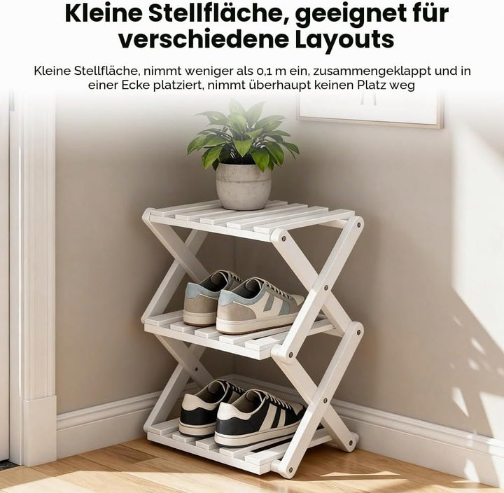 Gohytal Schuhregal Kleines, Faltbar Keine Installation, Freistehendes Mini Schuhregal für Camping, F
