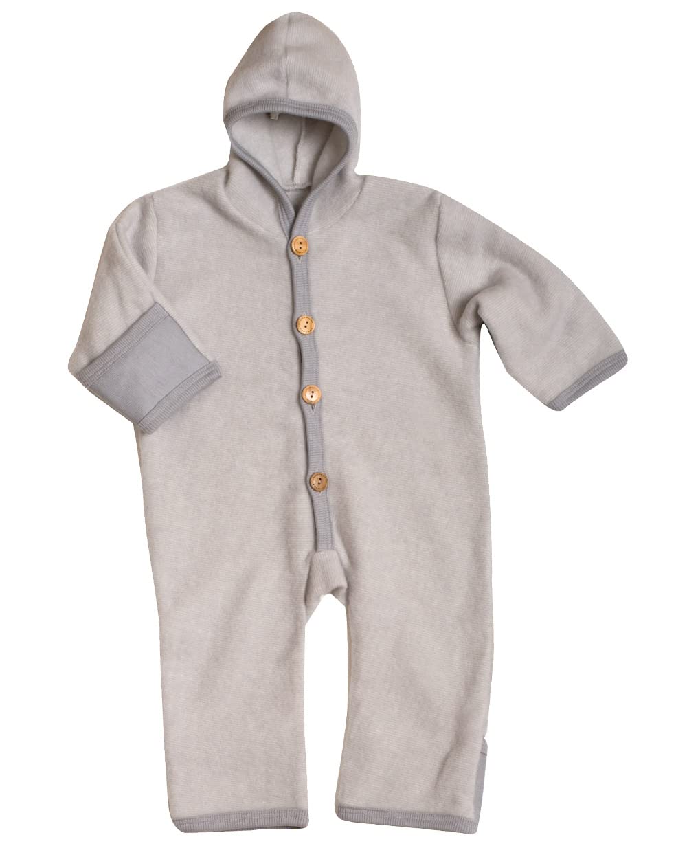 Cosilana, NEU Baby Fleece Overall mit Umschlag, 60% Schurwolle (kbT), 40% Baumwolle (KBA) Grau Melie