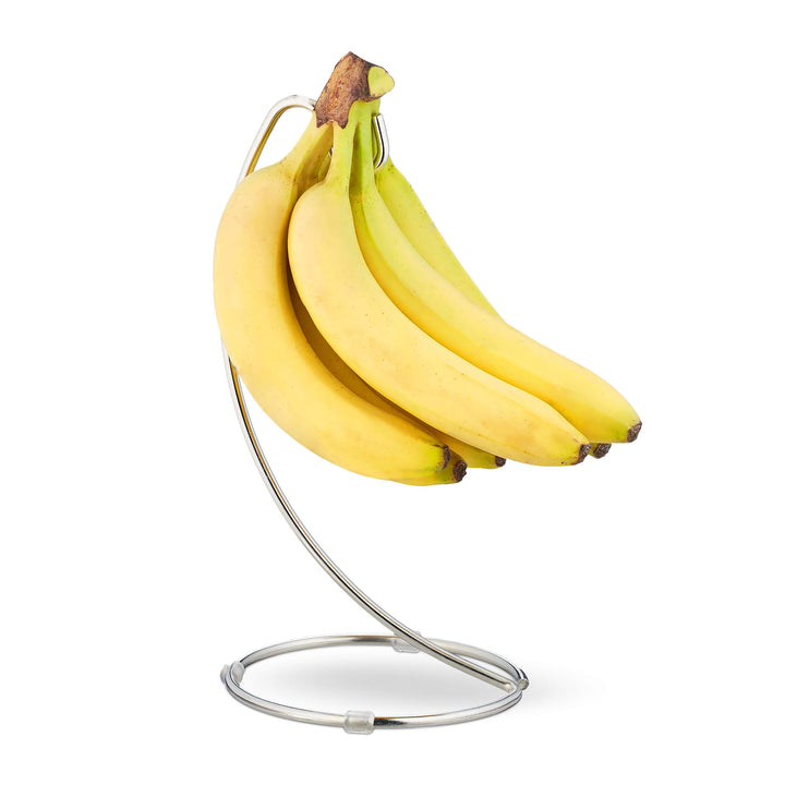 Relaxdays 8 x Bananenhalter mit rundem Standfuss, Bananenhaken, Obstaufbewahrung, Bananen, Trauben,