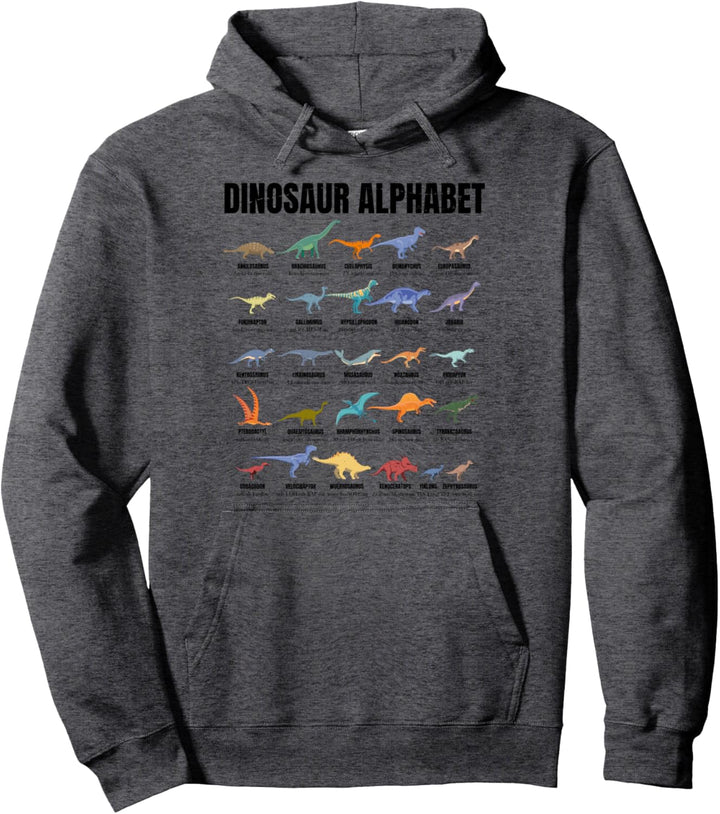 Dinosaur Alphabet - Types Of Dinosaurs - Dino Identification Pullover Hoodie