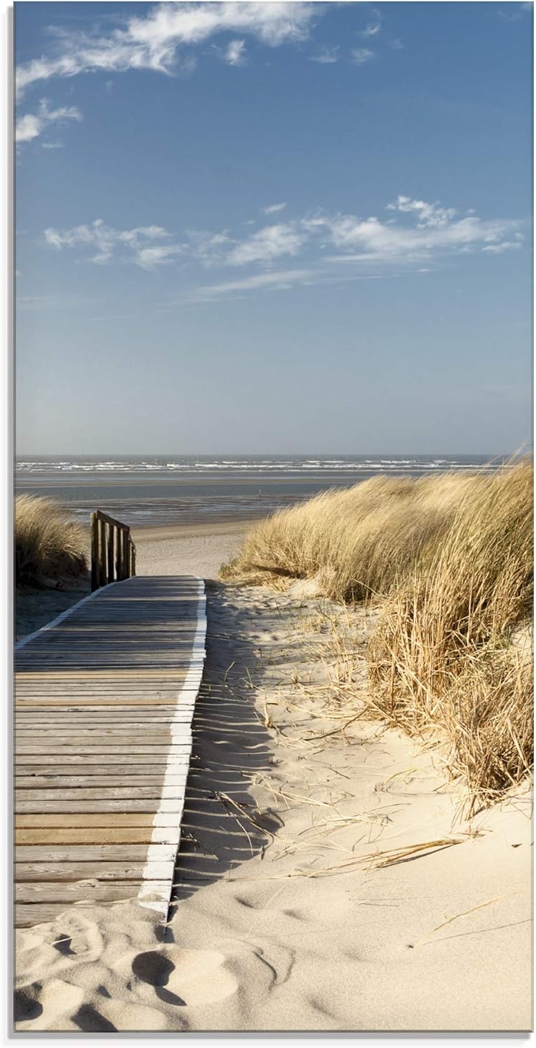 ARTland Glasbilder Wandbild Glas Bild einteilig 30x60 cm Hochformat Strand Meer Küste Nordsee Natur