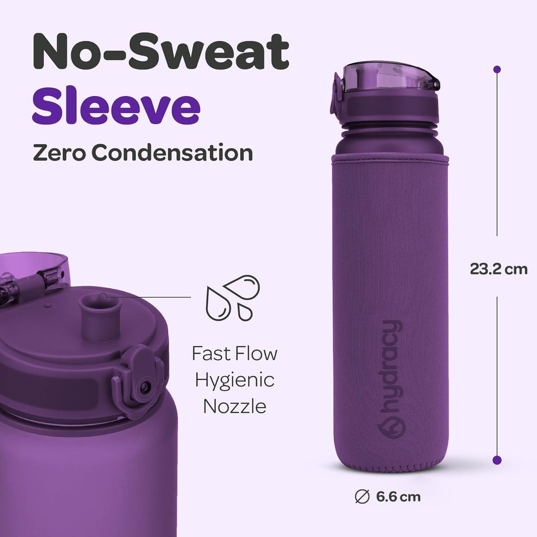 Hydracy Trinkflasche mit Fruchteinsatz - 500ml Wasserflasche - BPA-freie Trinkflasche mit Zeitmarkie