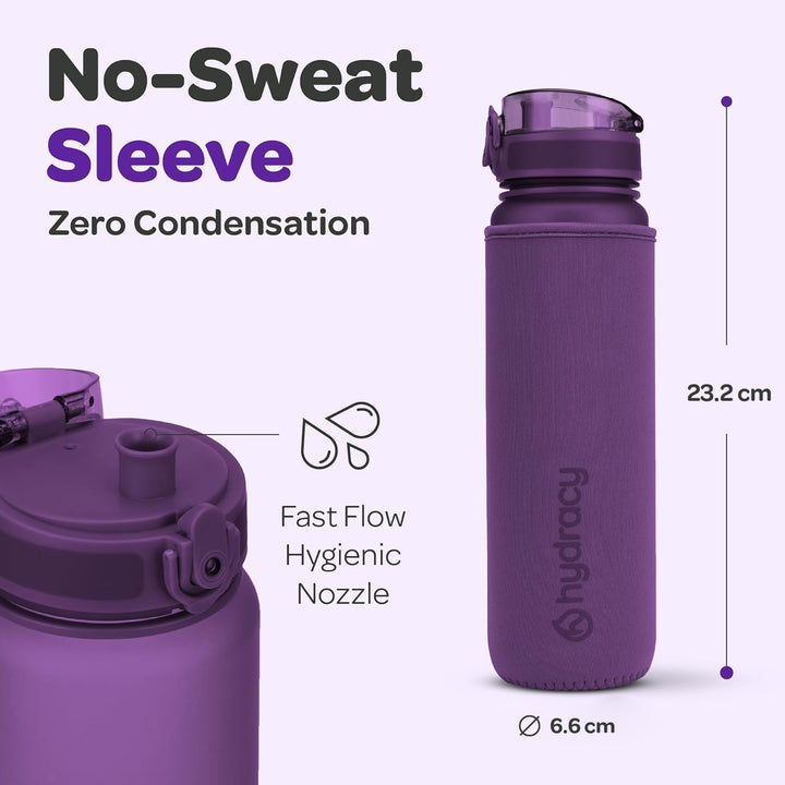 Hydracy Trinkflasche mit Fruchteinsatz - 500ml Wasserflasche - BPA-freie Trinkflasche mit Zeitmarkie