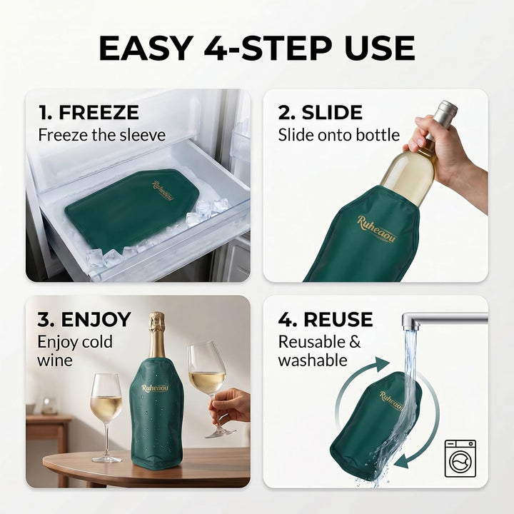 Weinkühler-Hülle, Weinflaschen-Gel-Kühlerhülle, Gefrierschrank, langlebig, hält Wein kühl und kühlt