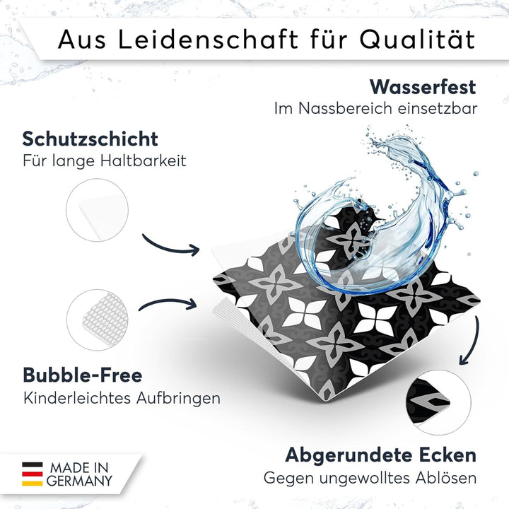 CREATISTO Klebefliesen Stickerfliesen Fliesenfolie - Aufkleber Sticker für Wandfliesen I Klebefliese