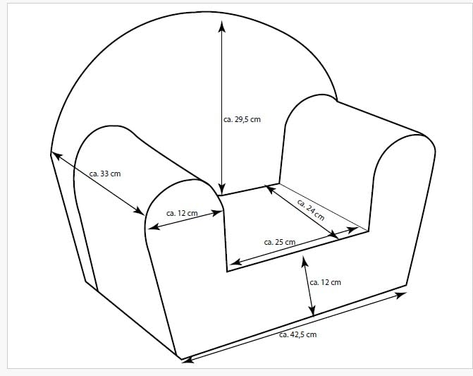 Delsit Kindersessel für Kinder ab 9 Monaten 52x32x42 cm | kindersofa aus weichem Schaumstoff mit abn