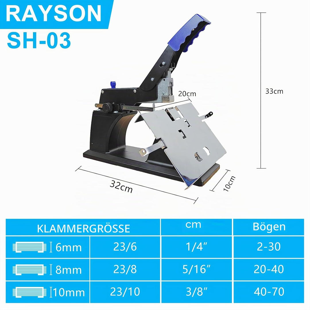 Rayson SH-03 Sattelhefter, Flacher Reitersattel-Doppelzweckhefter, Maximale Heftleistung 6,5 mm (60