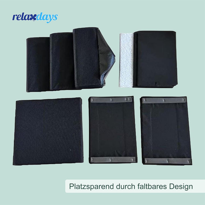 Relaxdays Hundetreppe, 3 Stufen, Höhle & Stauraum, HxBxT: 43 x 75 x 33 cm, faltbar, Hunderampe Bett