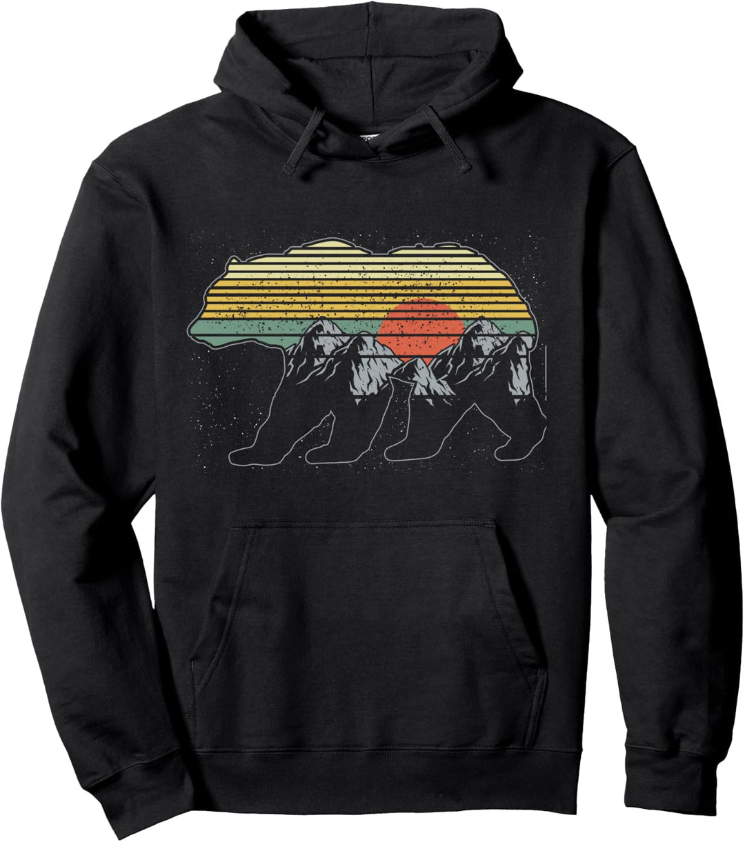 Tier des Waldes Braunbär Natur Gebirge Sonnenuntergang Bär Pullover Hoodie