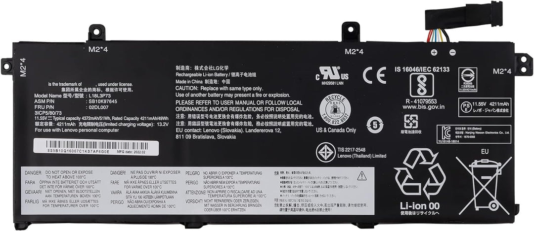 Swark Replacement Akku L18L3P73 L18C3P72 Kompatibel mit Lenovo ThinkPad T490 T495 T14 P14S P43S 02DL
