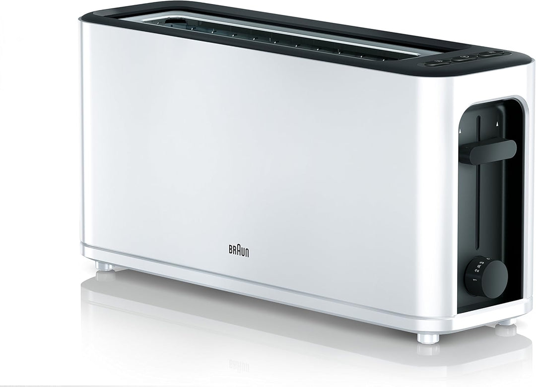 Braun Household HT 3110 WH Toaster | Langschlitz | Extrabreite Toastkammer | Herausnehmbare Krümelsc