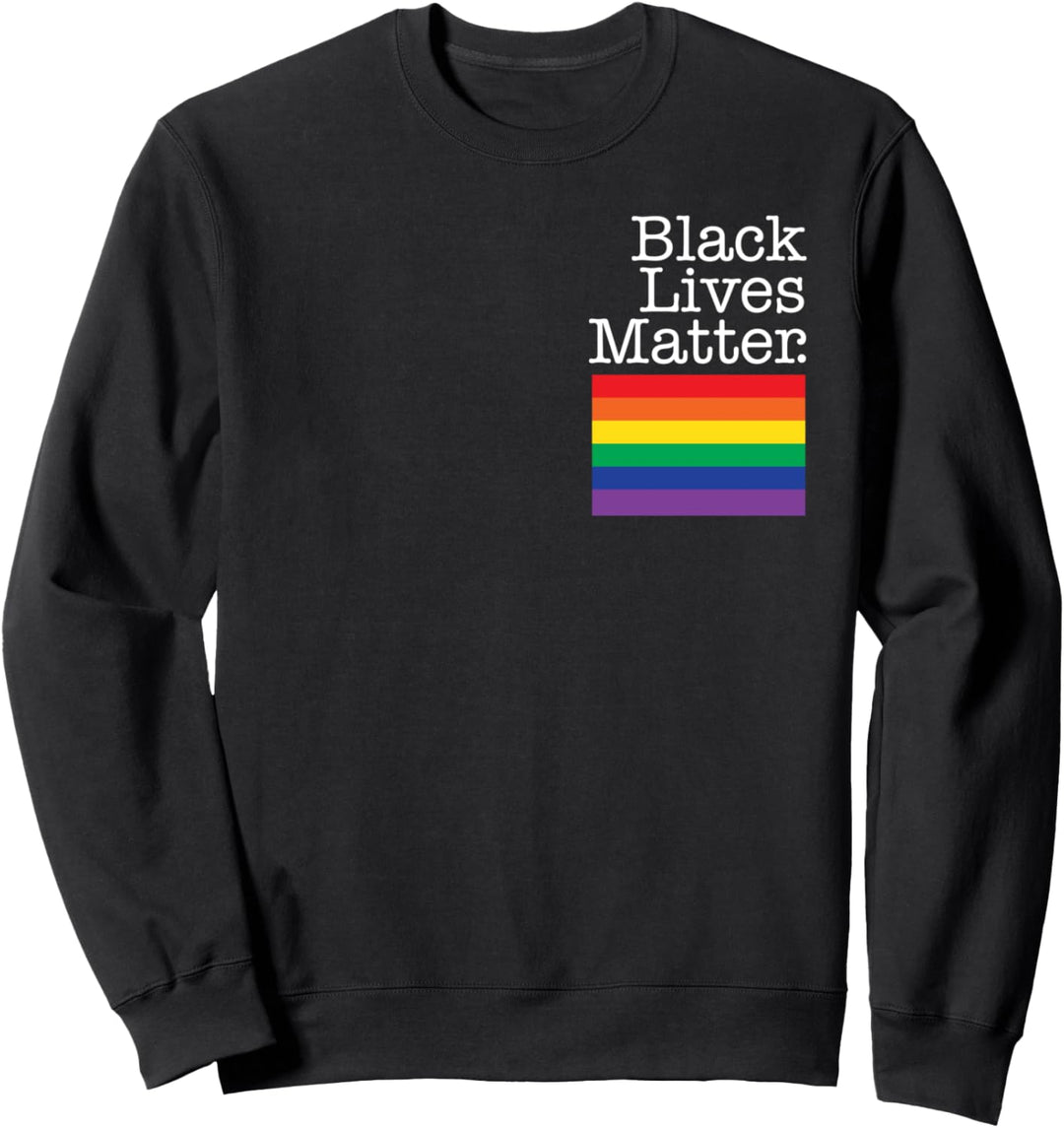 Black Lives Matter with LGBT Rainbow Pride Flag BLM Sweatshirt