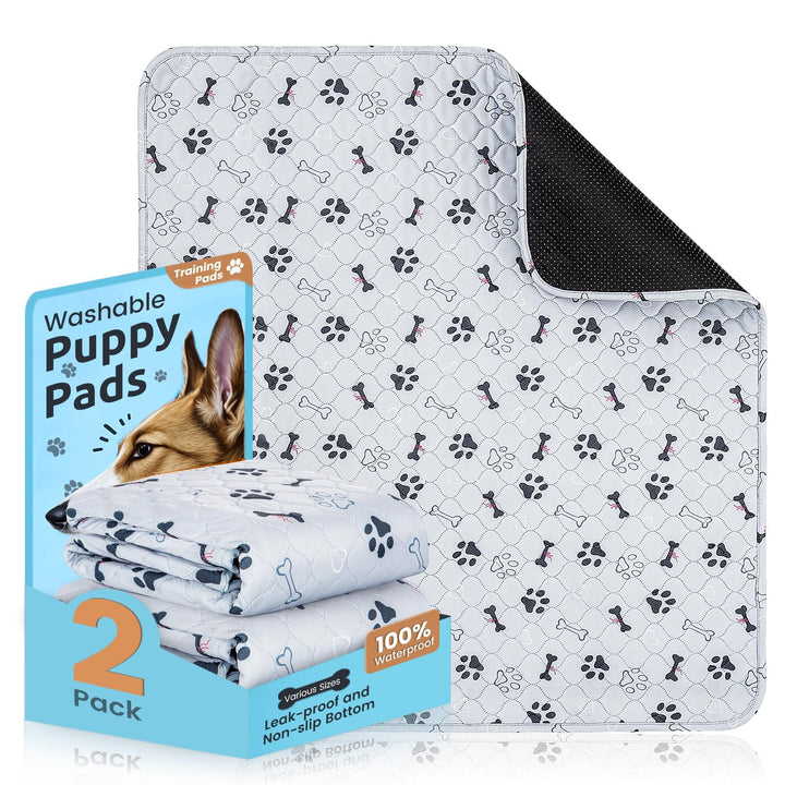 Welpenunterlagen Waschbar, 2er Set Trainingspads für Hunde, 120 x 90 cm PIPI Matten für Hunde Puppy