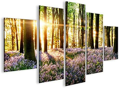 islandburner Bild Bilder auf Leinwand Lavendel im Wald MF XXL Poster Leinwandbild Wandbild Dekoartik