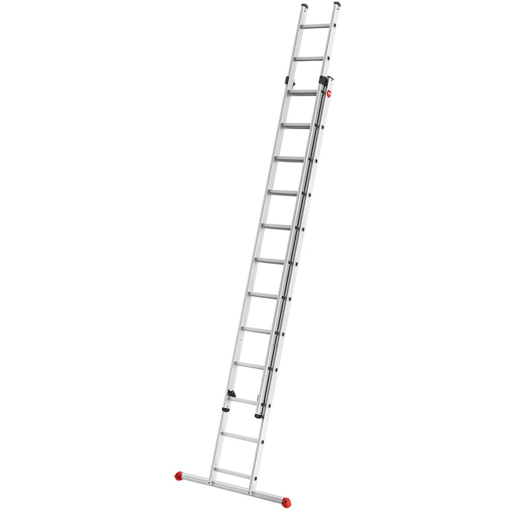 Hailo S80 ProfiStep Duo Alu-Schiebeleiter - 2 x 12 Sprossen belastbar bis 150 kg - Rastsystem mit An