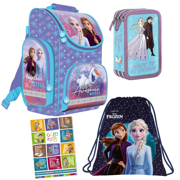 Goldkids - Schulranzen für Jungen und Mädchen, 4/10er-Set - Schul-Rucksack für Kinder mit Federmäppc