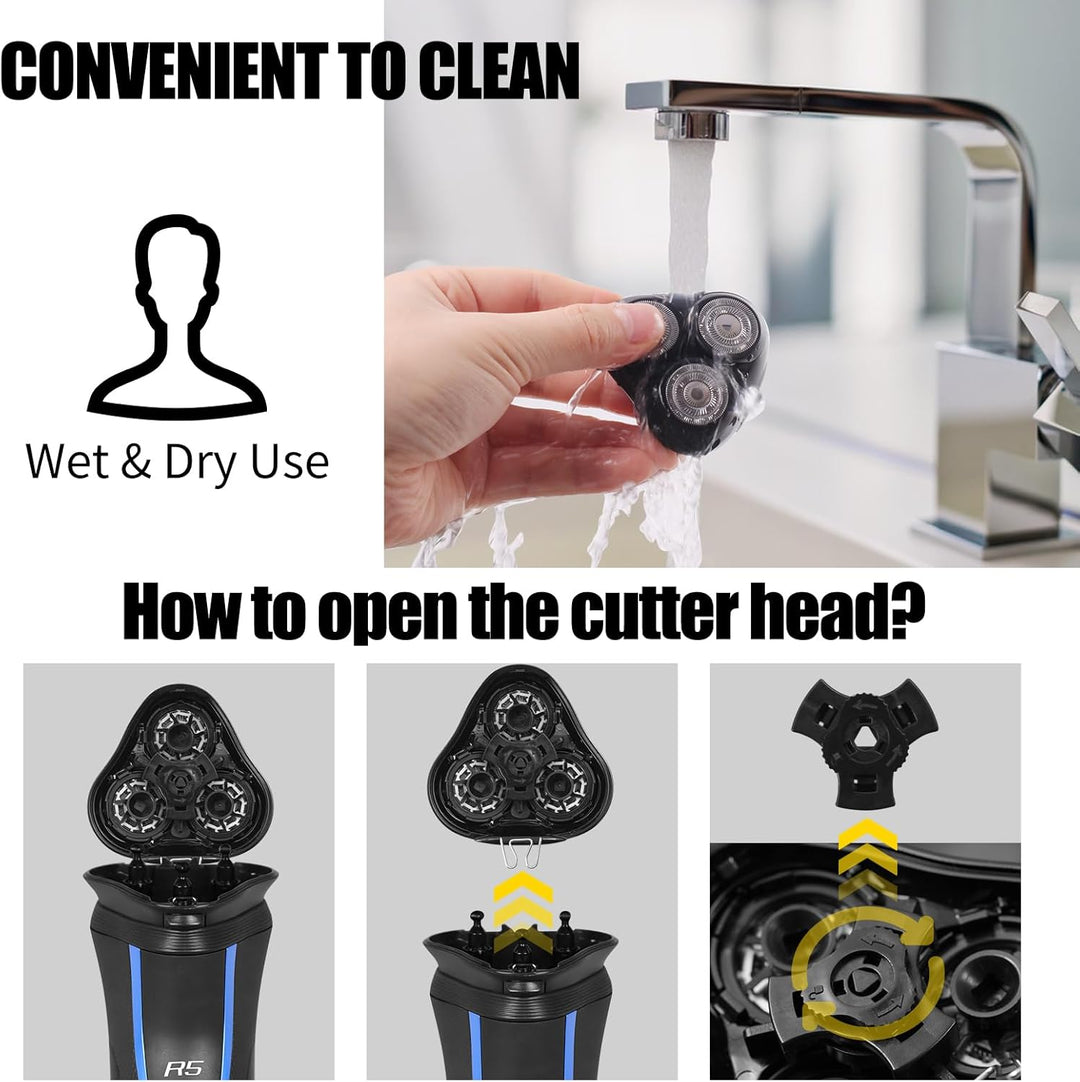 Universal Ersatz Rotierender Rasierkopf Kompatibel mit Remington Rasierer-Serie, für R3, R4, R5, R6,