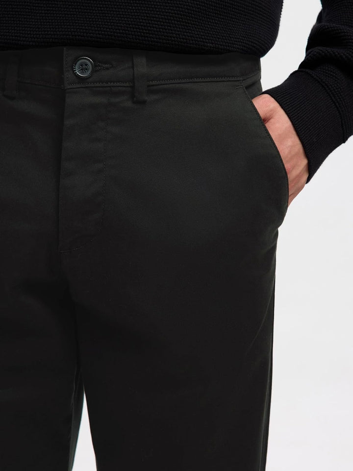 SELECTED HOMME Male Chino 196 Straight Flex 28W / 32L Schwarz, 28W / 32L Schwarz