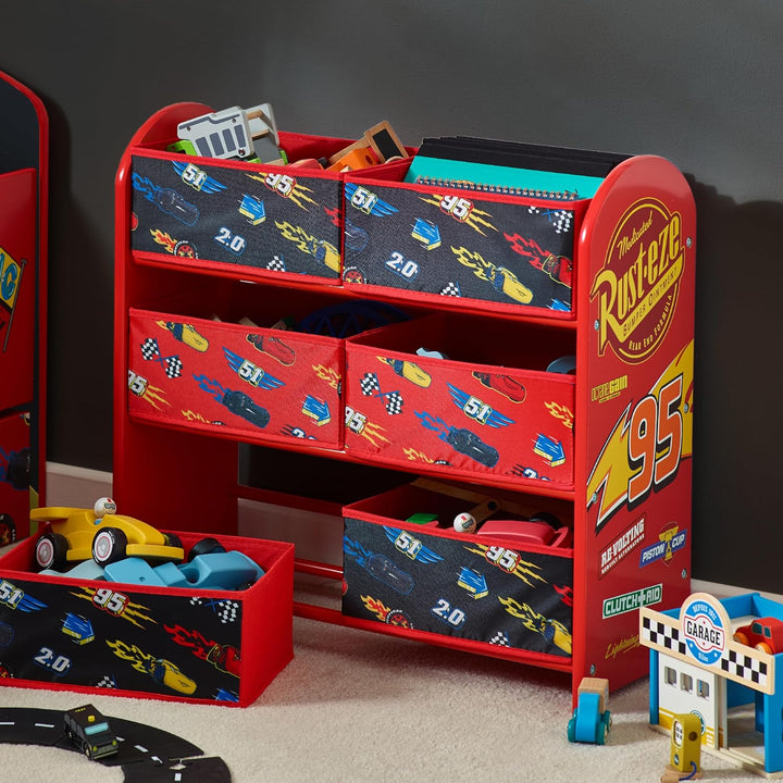 Disney Lightning McQueen Cars Aufbewahrungseinheit mit 6 Aufbewahrungsboxen für Kinder, Mehrfarbig L