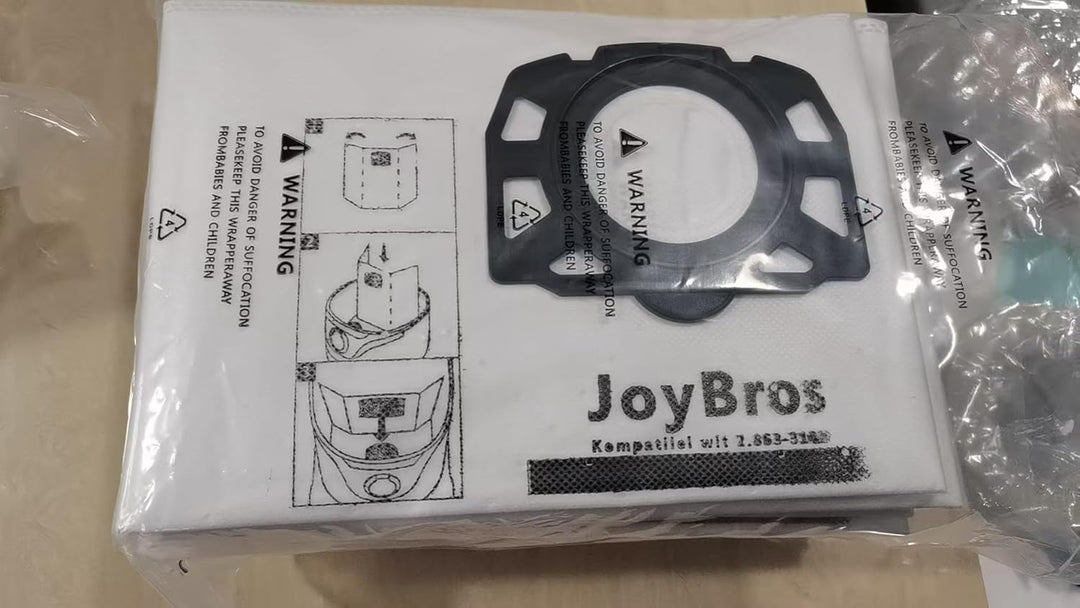 JoyBros 10 Stück Staubsaugerbeutel für Kärcher WD 3 S WD 3 V-17/4/20 KFI 357 2.863-314.0 WD 2 Plus K