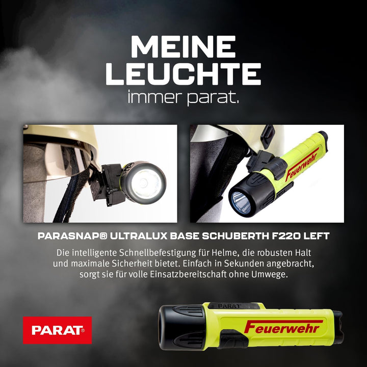 PARAT PARALUX® PX1 FEUERWEHR Set für Schuberth F200/F220 Links | LED Arbeitsleuchte mit 120 Lumen |