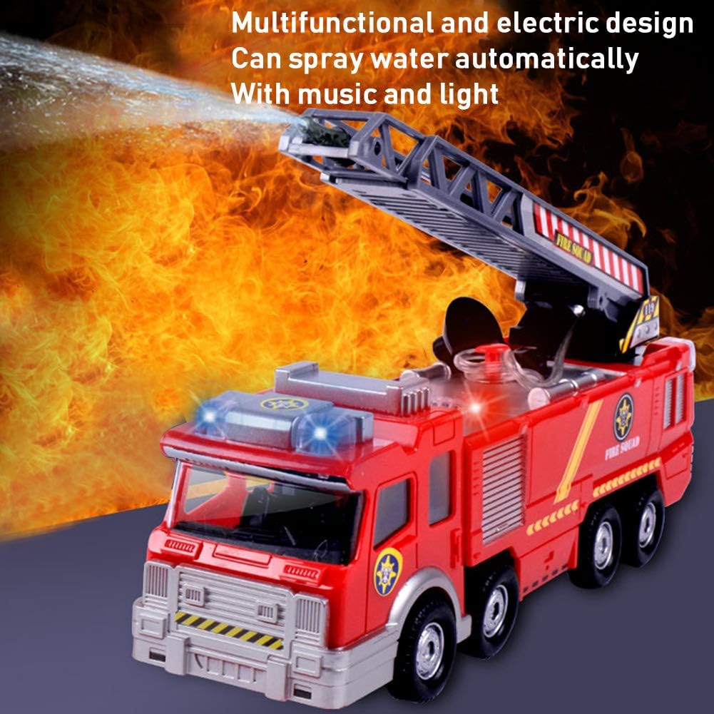 Tnfeeon Rettungs Feuerwehrauto Modellfahrzeuge, Notfall Unfallbehandlungs Fahrzeug Musik Wasserstrah